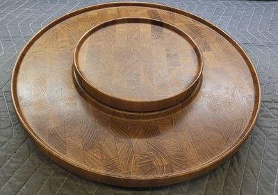 Digsmed vintage danish teak wood lazy susan server