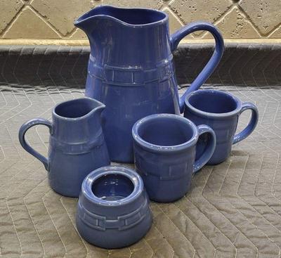 Longaberger ceramic pitcher and coffe set