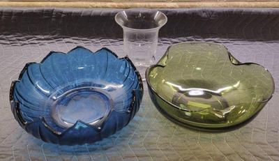 Vintage glass bowls plus viking anchor longaberger