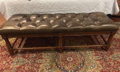 Leather top bench
