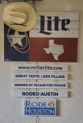 Wood miller lite rodeo sign