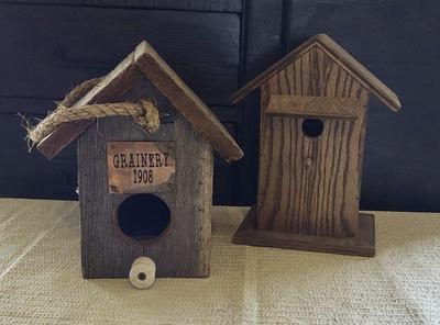 Wood birdhouses x2