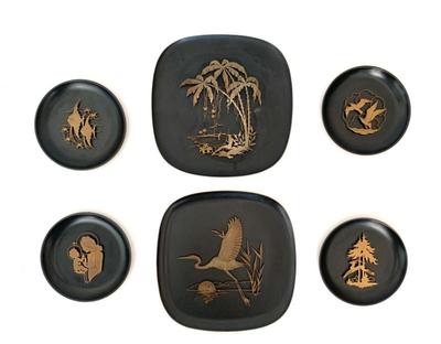 1960’s German  brass wall plaques 