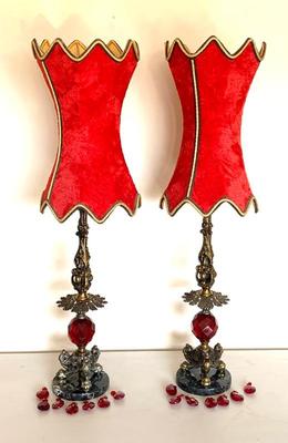 Pr. Hollywood  Regency lamps. It appears these were never used