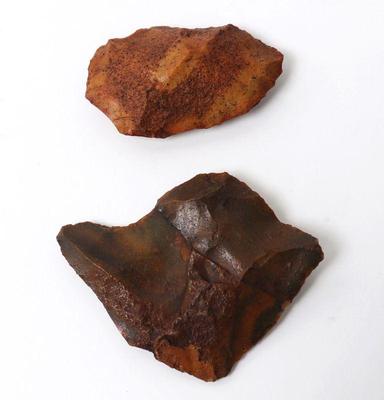 Lot 68 lot of two paleo stone scrapers