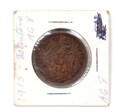 Lot 210 1915 mexican 20 centavo aguas calientes