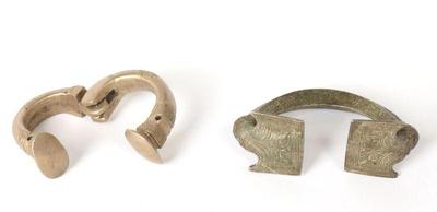 Lot 186 two large west african metal bangles