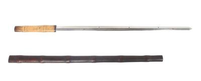Lot 51 chinese long sword with bamboo scabbard