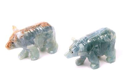 Lot 238 pair of aquamarine hand carved bears