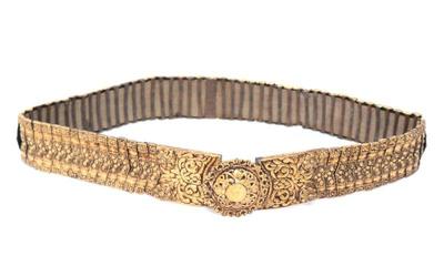 Lot 2 brightly gilt balkan caucasian belt 73 panels