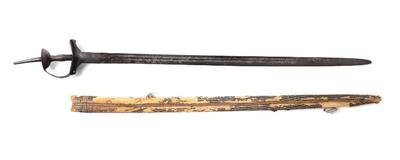 Lot 37 indian khanda sword w scabbard