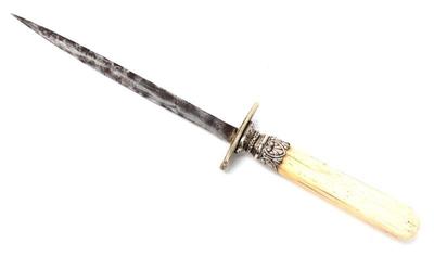 Lot 19 silver bone lady of the night knife w 3 sided blade