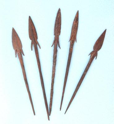 Lot 113 group of five iron african spear points swallowtail