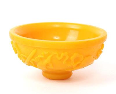 Lot 342 bright yellow chinese peking glass bowl