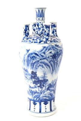Lot 364 chinese blue white five spout vase