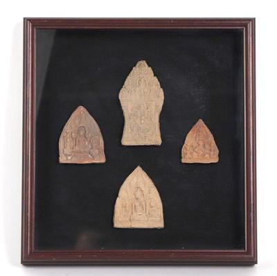 Lot 278 four antique southeast asian terracotta plaques