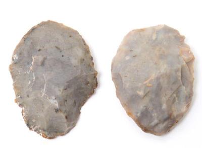 Lot 65 two grey stone scrapers texas