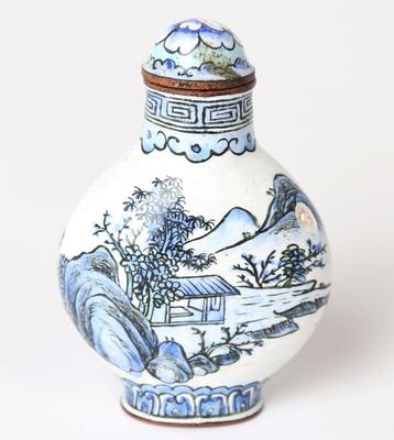 Lot 304 chinese enameled metal snuff bottle