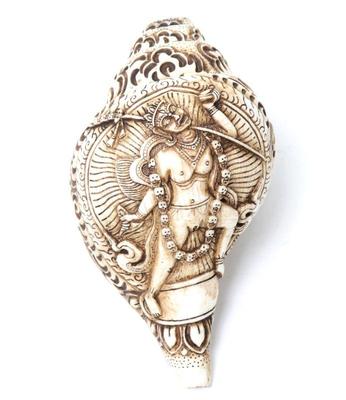 Lot 200 vajrayogini buddha conch shell horn