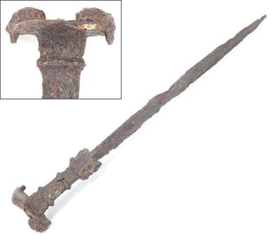 Lot 94 iron luristan short sword w lion head pommel