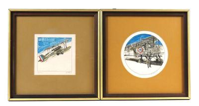 Lot 457 two le wwi ace warplanes hand colored prints