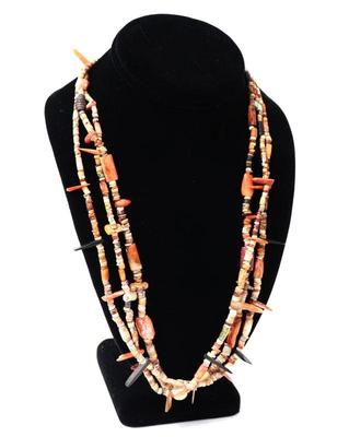 Lot 190 ecuadorian chip seed coral necklace