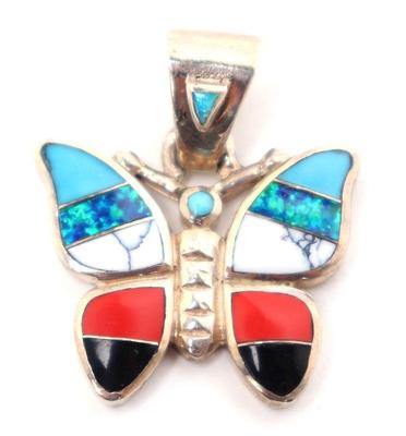 Lot 179 beautiful native american sterling butterfly pendant