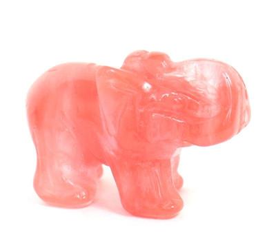 Lot 237 adorable polished pink quartz elephant