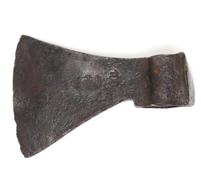 Lot 9 old hand forged iron axe head