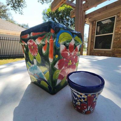 2)talavera style planters