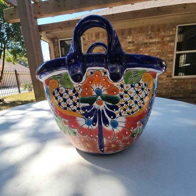 Talavera style basket planter