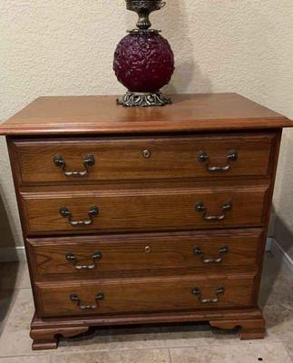 Two drawer wooden file cabinet