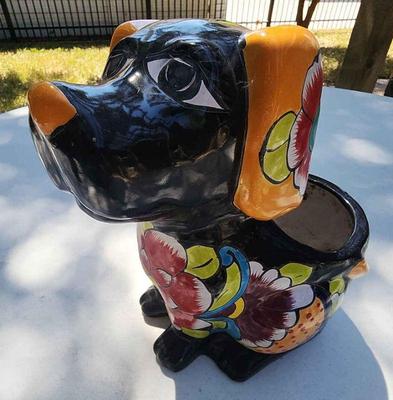 Talavera style dog planter