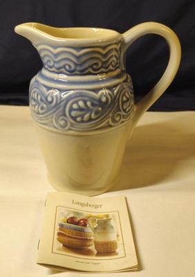 Longaberger blue cream pitcher