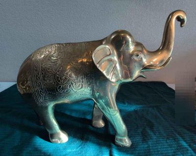 Large brass elephant