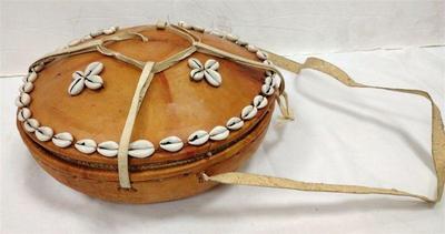 LEATHER COVERED ETHIOPIAN FOOD BASKET