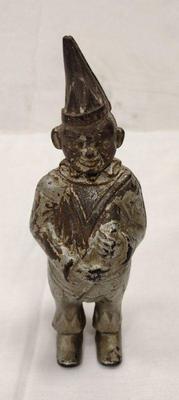ANTIQUE CAST IRON CLOWN BANK