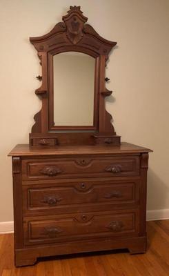 Antique walnut Victorian dresser