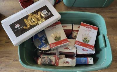 Large mystery tote of christmas lights