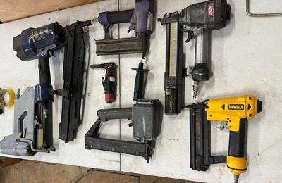 Assorted pneumatic nailers and more