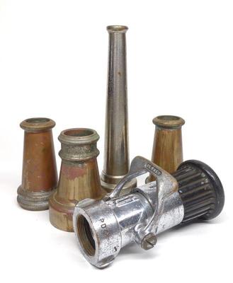 5 Vintage Brass Fire Nozzles