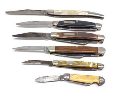 6 Vintage Pocket Knives (Buck, Schrade, Bear MGC)