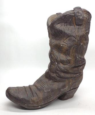 Large Concrete Western Boot Planter 21"