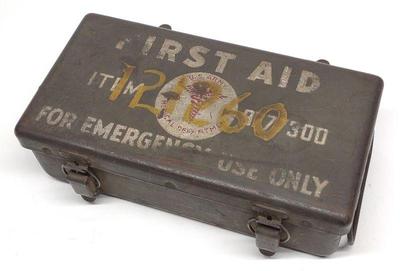 Sale Photo Thumbnail #229: Vintage WWII US Army Jeep Mounted First Aid Kit