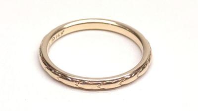14K Gold Traub Orange Blossom Wedding Band Ring
