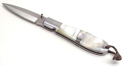 A.G. Russell Pearl & Abalone Handle Folding Knife