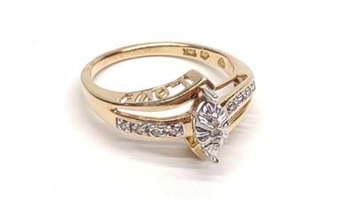 10K Yellow Gold & Diamond "LOVE" Ring (sz 7)