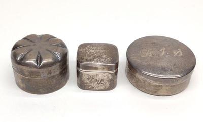 3 Sterling Silver Pill Boxes
