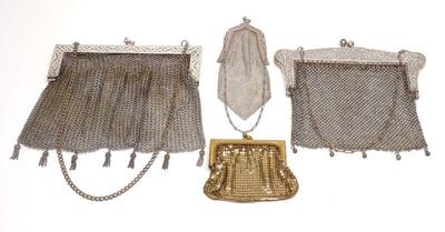 4 Vintage Metal Mesh Purses / Coin Purses