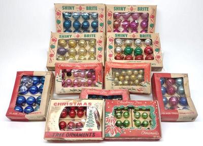 Lot Of Small Vintage Glass Christmas Ornaments
